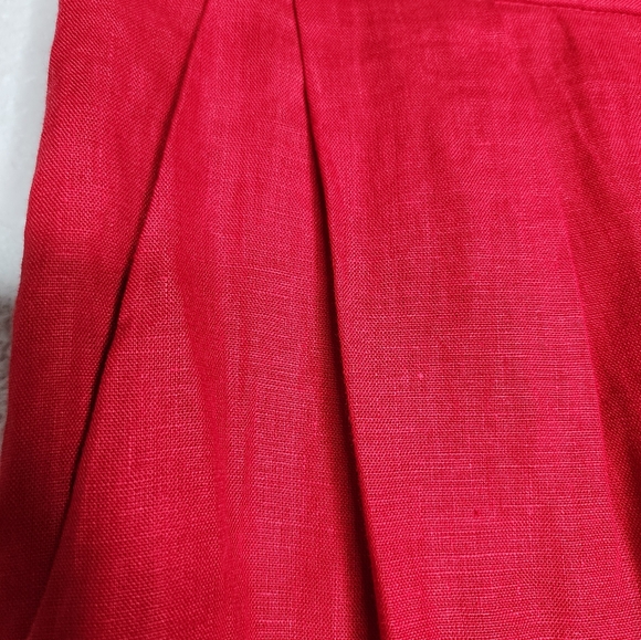 Donna Karan Vintage Red Linen Pleated Pants Size 2 - Picture 3 of 5